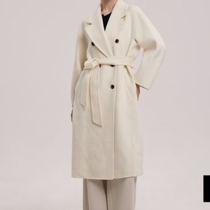 Double Face Tie Waist Wool Coat